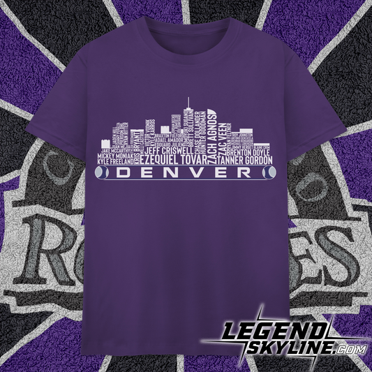 Denver Baseball Team Current Roster Denver City Skyline Shirts