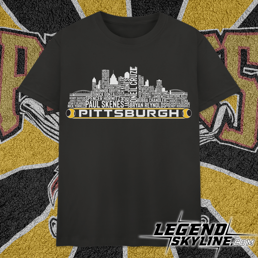 Pittsburgh Baseball Team Current Roster Pittsburgh City Skyline Shirts