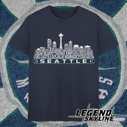 Seattle Baseball Team Current Roster Seattle City Skyline Shirts