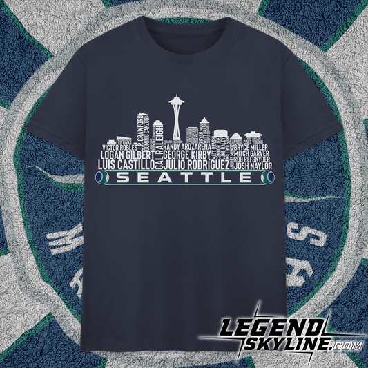Seattle Baseball Team Current Roster Seattle City Skyline Shirts