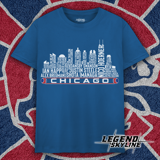 Chicago Baseball Team Current Roster Chicago City Skyline Shirts