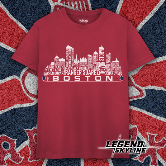 Boston Baseball Team Current Roster Boston City Skyline Shirts