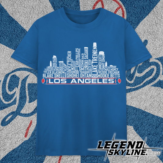 Los Angeles Baseball Team Current Roster Los Angeles City Skyline Shirts