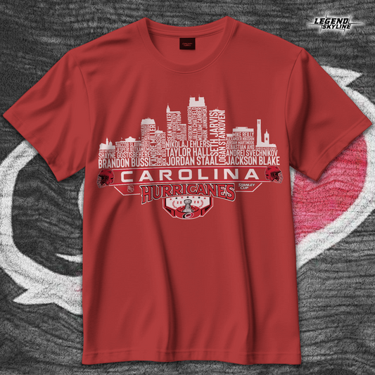 Carolina Hockey Stanley 2026 Team Champions Raleigh City Skyline Shirts