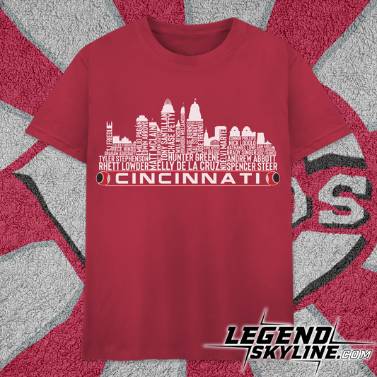 Cincinnati Baseball Team Current Roster Cincinnati City Skyline Shirts