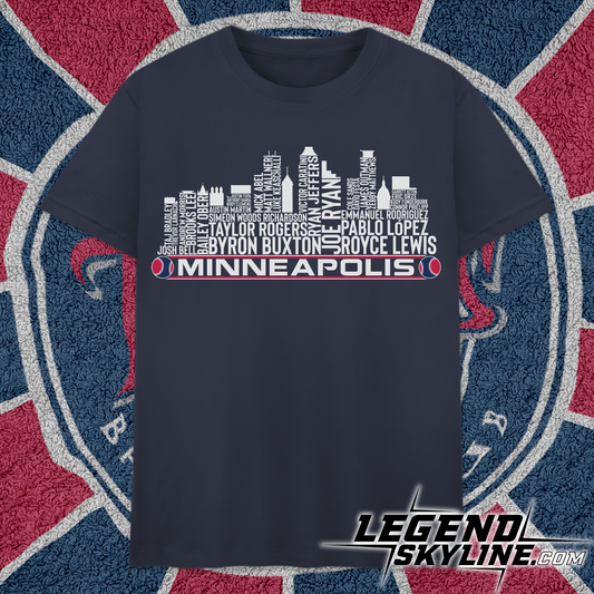 Minneapolis Baseball Team Current Roster Minneapolis City Skyline Shirts