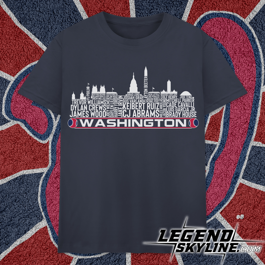 Washington Baseball Team Current Roster Washington City Skyline Shirts
