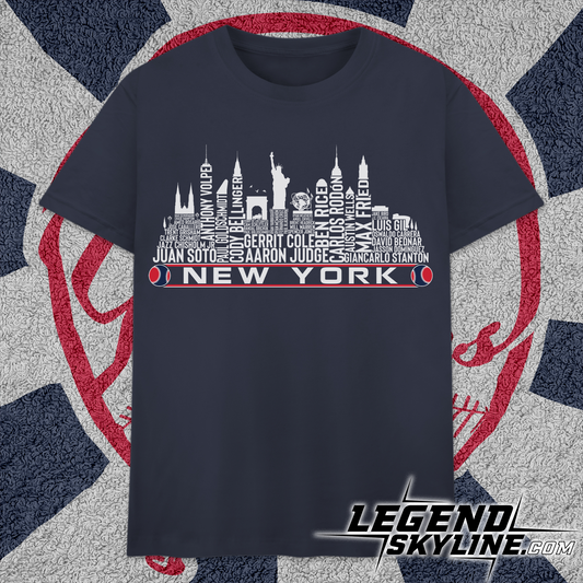 New York Baseball Team Current Roster New York City Skyline Shirts