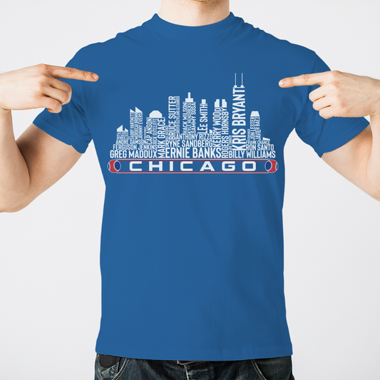 Chicago Baseball Greatest Of All Time Team Legend Chicago City Skyline Shirts