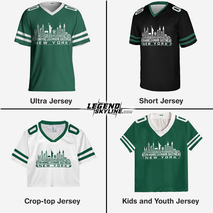 New York Jersey Custom Football Greatest Of All Time Team Legends New York City Skyline Jersey Shirt Personalized Embroidery Name Number