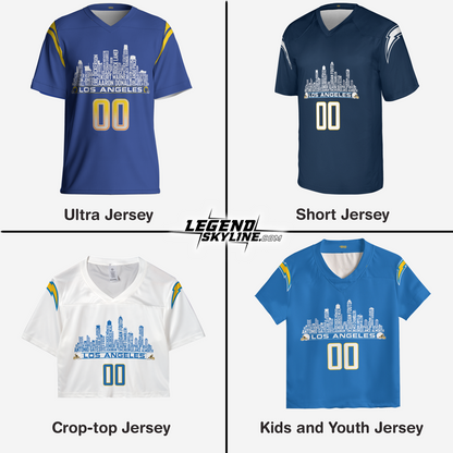 Los Angeles R Jersey Custom Football Greatest Of All Time Team Legends Los Angeles City Skyline Jersey Shirt Personalized Embroidery Name Number