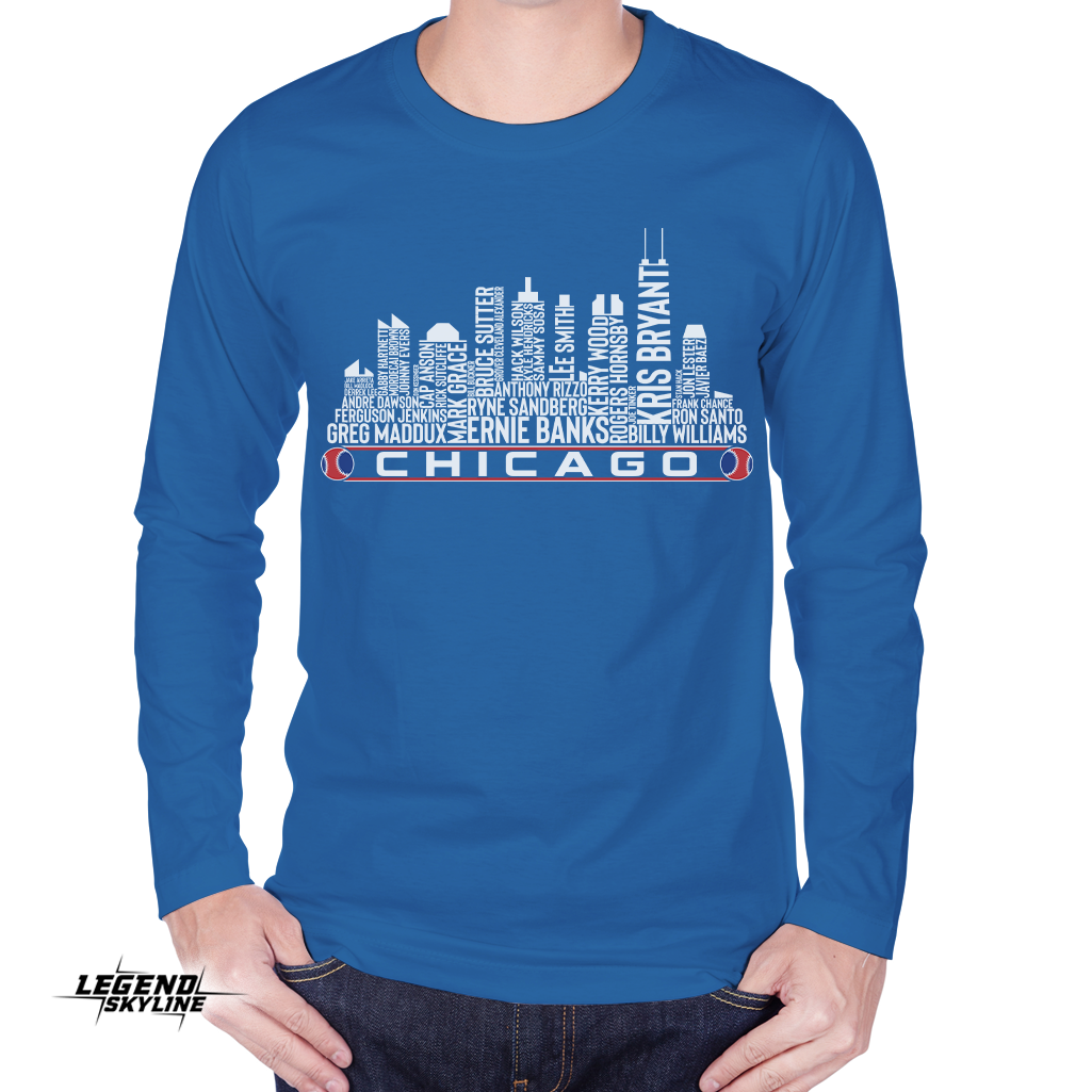 Chicago Baseball Greatest Of All Time Team Legend Chicago City Skyline Shirts