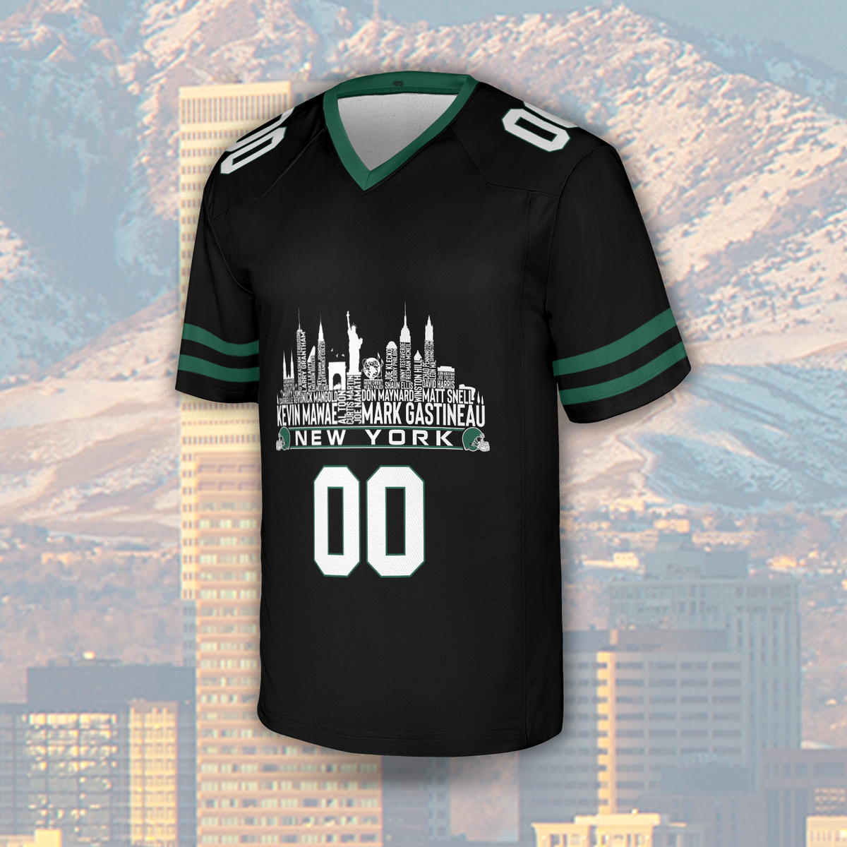 New York Jersey Custom Football Greatest Of All Time Team Legends New York City Skyline Jersey Shirt Personalized Embroidery Name Number