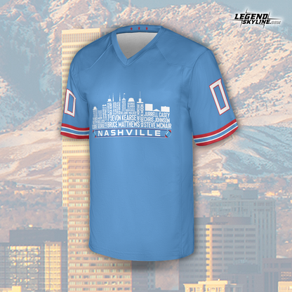 Tennessee Custom Football Jersey Greatest Of All Time Team Legends, Tennessee City Skyline Shirt, Personalized Embroidery Name Number