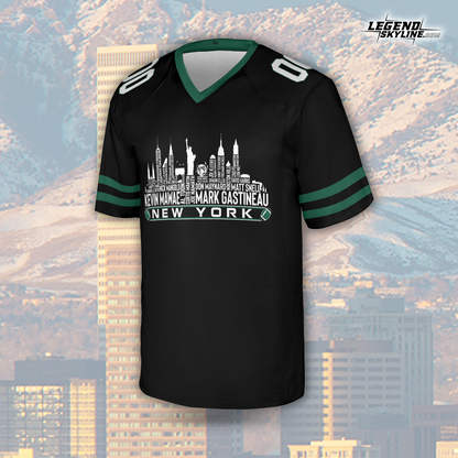 New York Jersey Custom Football Greatest Of All Time Team Legends New York City Skyline Jersey Shirt Personalized Embroidery Name Number