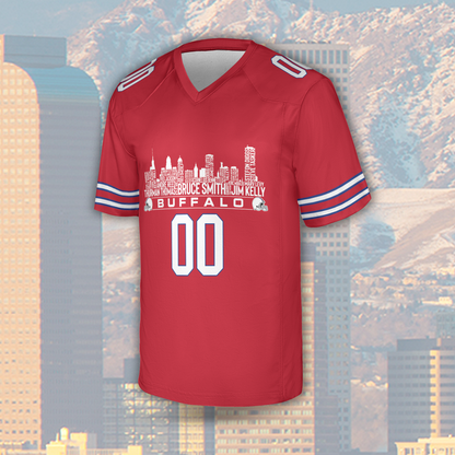 Buffalo Jersey Custom Football Greatest Of All Time Team Legends Buffalo Skyline Jersey Shirt Personalized Embroidery Name Number