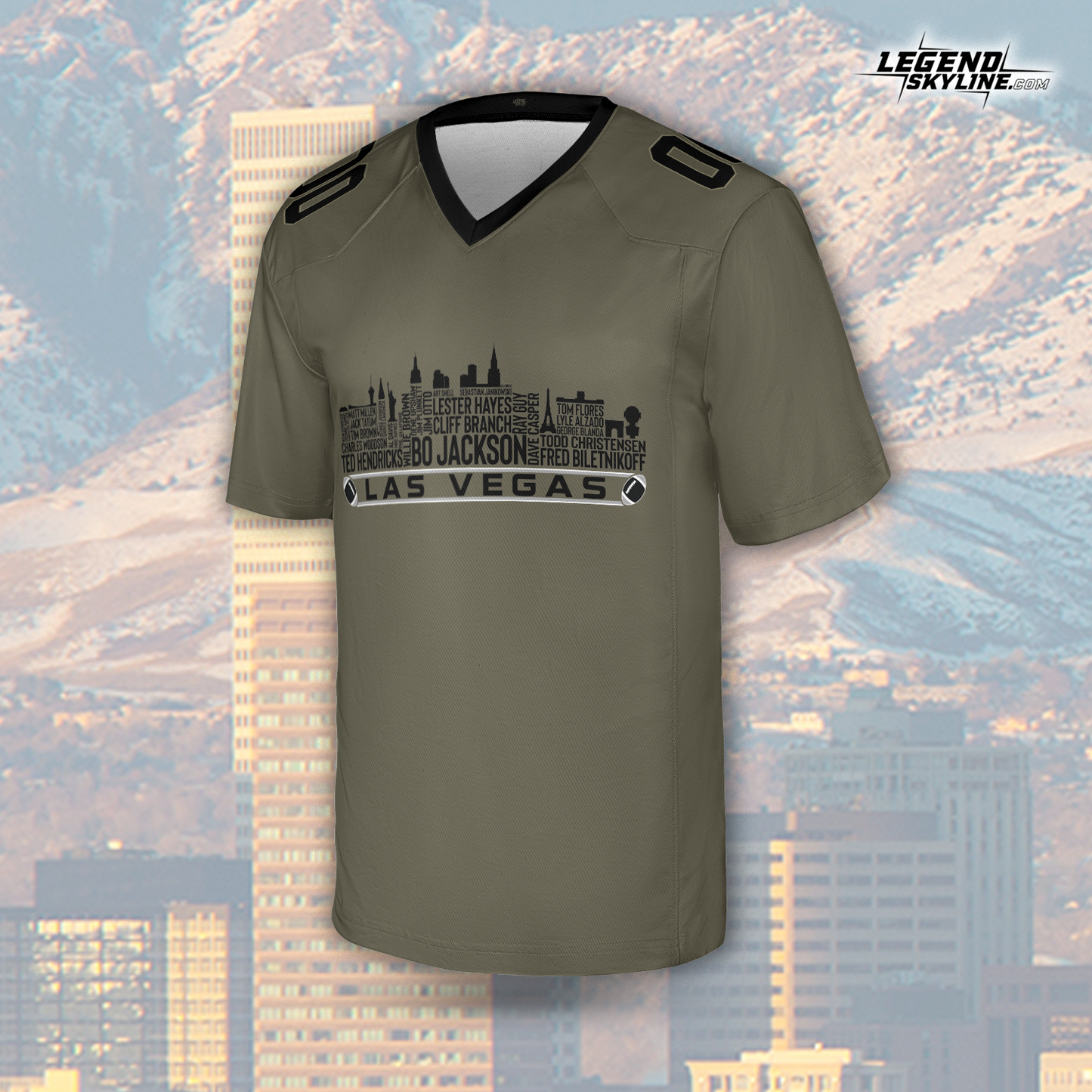 Las Vegas Jersey Custom Football Greatest Of All Time Team Legends Las Vegas City Skyline Jersey Shirt, Personalized Embroidery Name Number