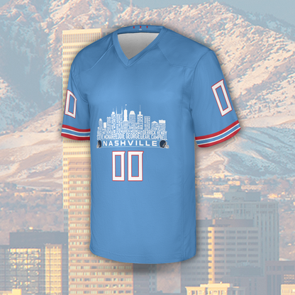 Tennessee Custom Football Jersey Greatest Of All Time Team Legends Tennessee City Skyline Shirt Personalized Embroidery Name Number