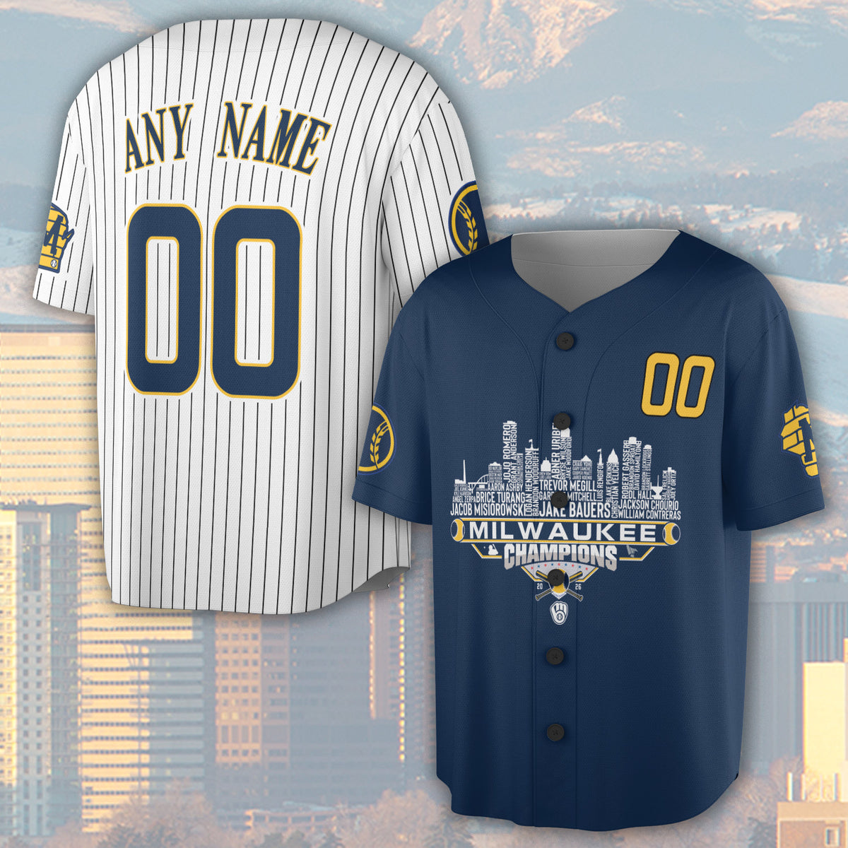Milwaukee Baseball Jersey National 2026 Champions League City Skyline