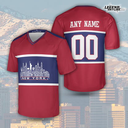 New York Jersey Custom Football Greatest Of All Time Team Legends New York City Skyline Jersey Shirt Personalized Embroidery Name Number
