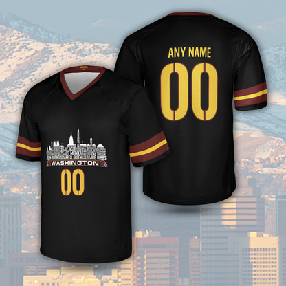 Washington Jersey Custom Football Greatest Of All Time Team Legends Washington D.C Skyline Jersey Shirt Personalized Embroidery Name Number