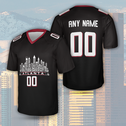Atlanta Jersey Custom Football Greatest Of All Time Team Legends Atlanta City Skyline Jersey Shirt Personalized Embroidery Name Number