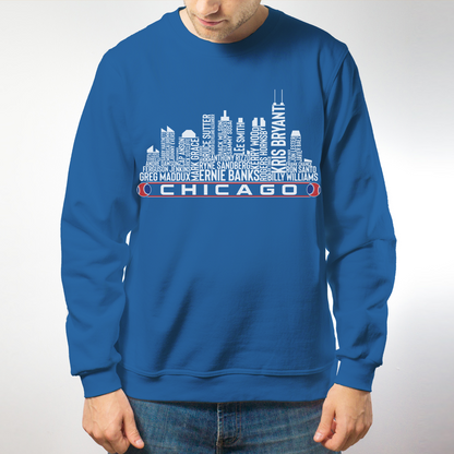Chicago Baseball Greatest Of All Time Team Legend Chicago City Skyline Shirts