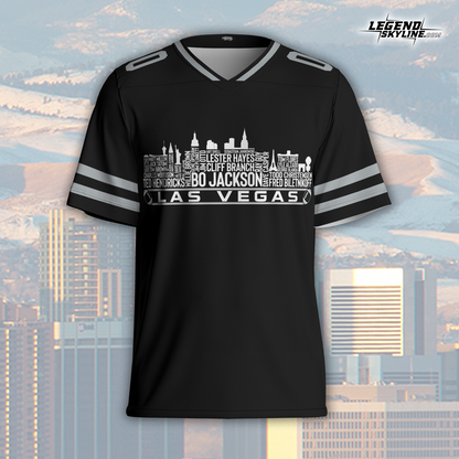 Las Vegas Jersey Custom Football Greatest Of All Time Team Legends Las Vegas City Skyline Jersey Shirt, Personalized Embroidery Name Number