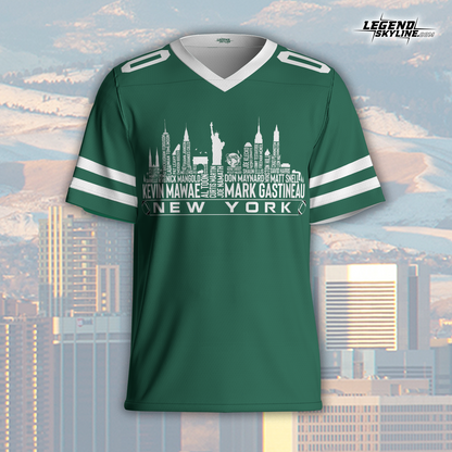 New York Jersey Custom Football Greatest Of All Time Team Legends New York City Skyline Jersey Shirt Personalized Embroidery Name Number