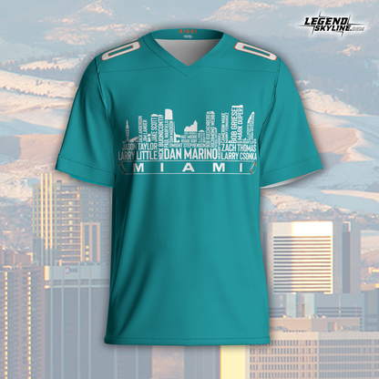 Miami Jersey Custom Football Greatest Of All Time Team Legends Miami City Skyline Jersey Shirt Personalized Embroidery Name Number