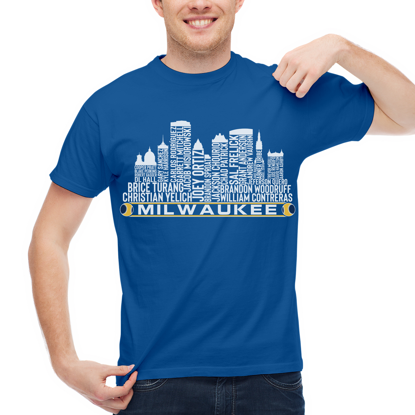 Milwaukee Baseball Team Current Roster Milwaukee City Skyline Shirts
