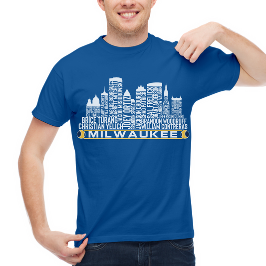Milwaukee Baseball Team Current Roster Milwaukee City Skyline Shirts