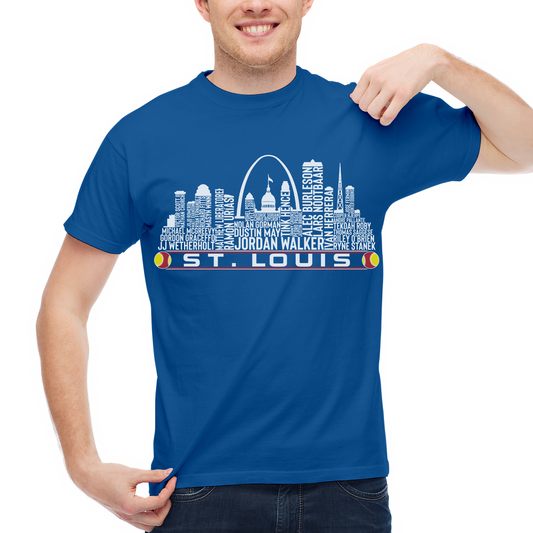 St. Louis Baseball Team Current Roster St. Louis City Skyline Shirts