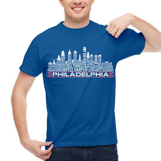 Philadelphia Baseball Team Current Roster Philadelphia City Skyline Shirts