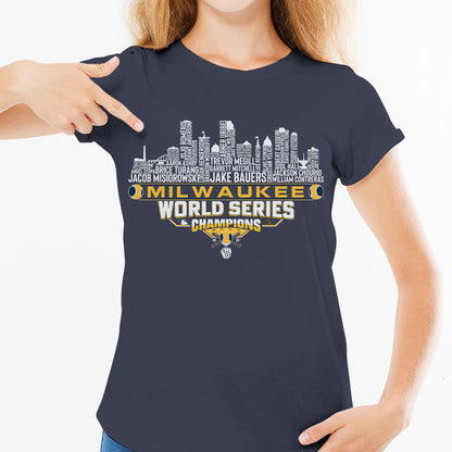 Milwaukee Baseball World 2026 Champions City Skyline Shirts