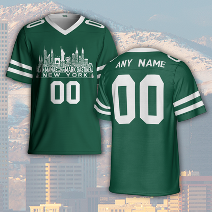 New York Jersey Custom Football Greatest Of All Time Team Legends New York City Skyline Jersey Shirt Personalized Embroidery Name Number