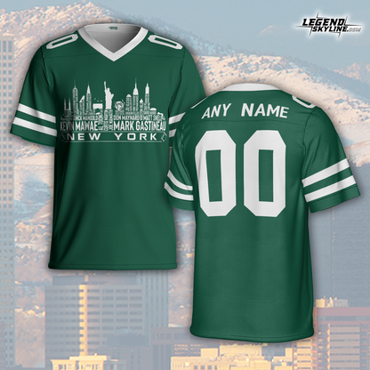 New York Jersey Custom Football Greatest Of All Time Team Legends New York City Skyline Jersey Shirt Personalized Embroidery Name Number