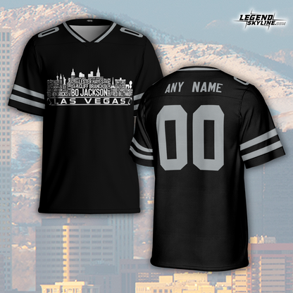 Las Vegas Jersey Custom Football Greatest Of All Time Team Legends Las Vegas City Skyline Jersey Shirt, Personalized Embroidery Name Number