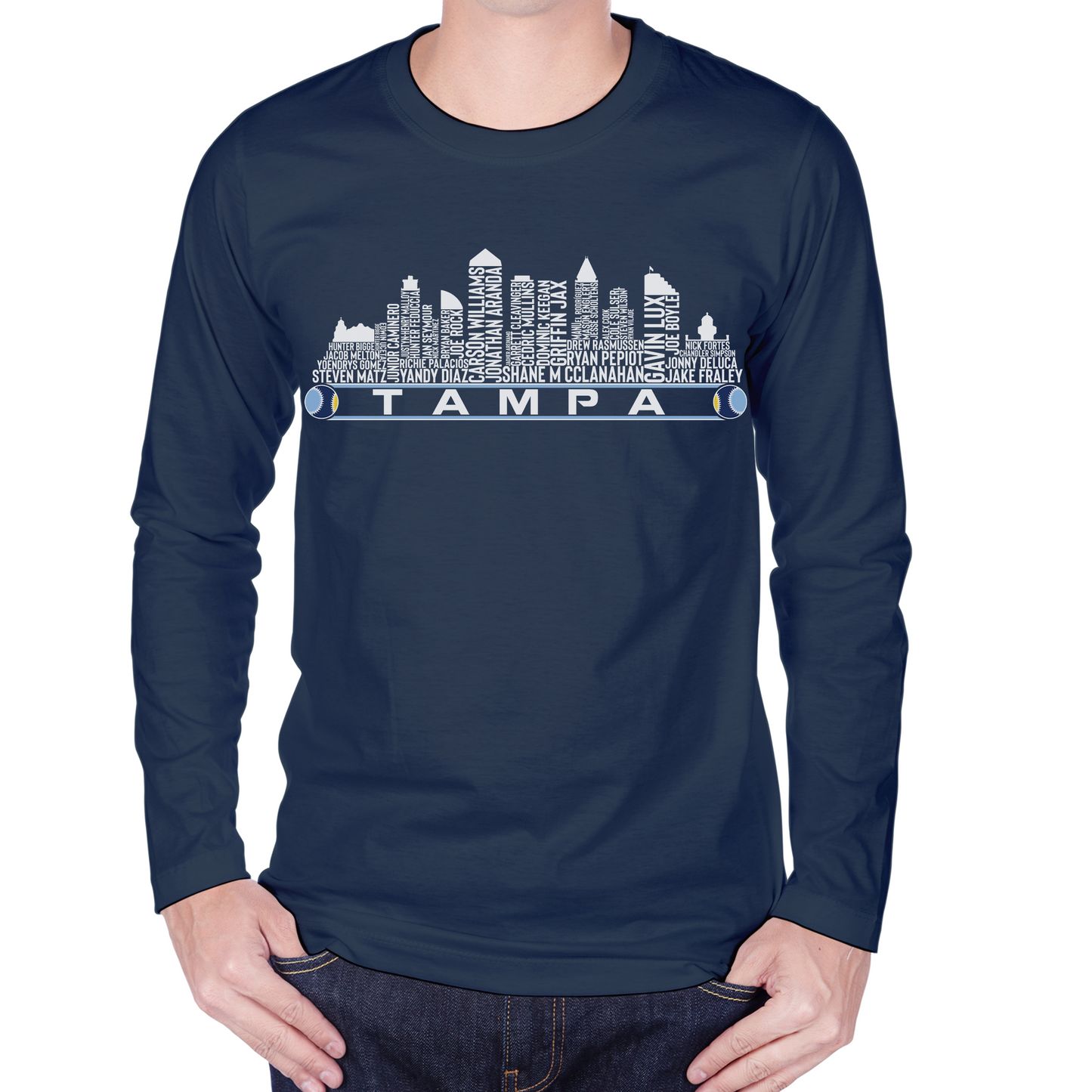 Tampa Bay Baseball Team Current Roster Tampa Bay City Skyline Shirts