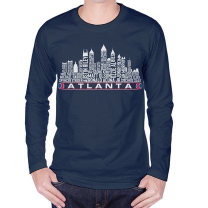 Atlanta Baseball Team Current Roster Atlanta City Skyline Shirts