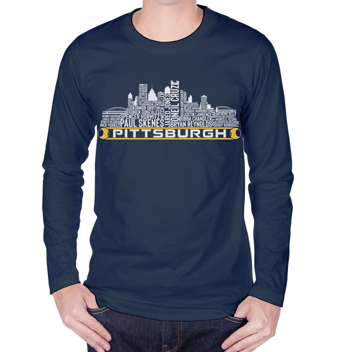 Pittsburgh Baseball Team Current Roster Pittsburgh City Skyline Shirts