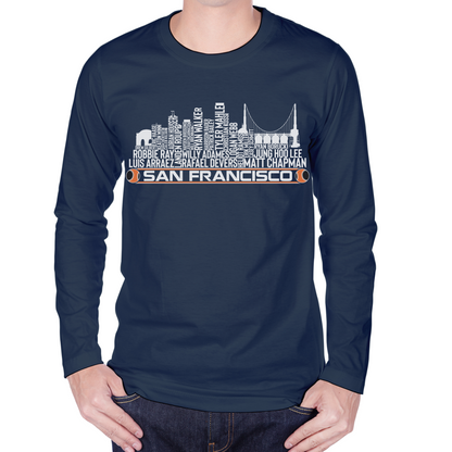 San Francisco Baseball Team Current Roster San Francisco City Skyline Shirts