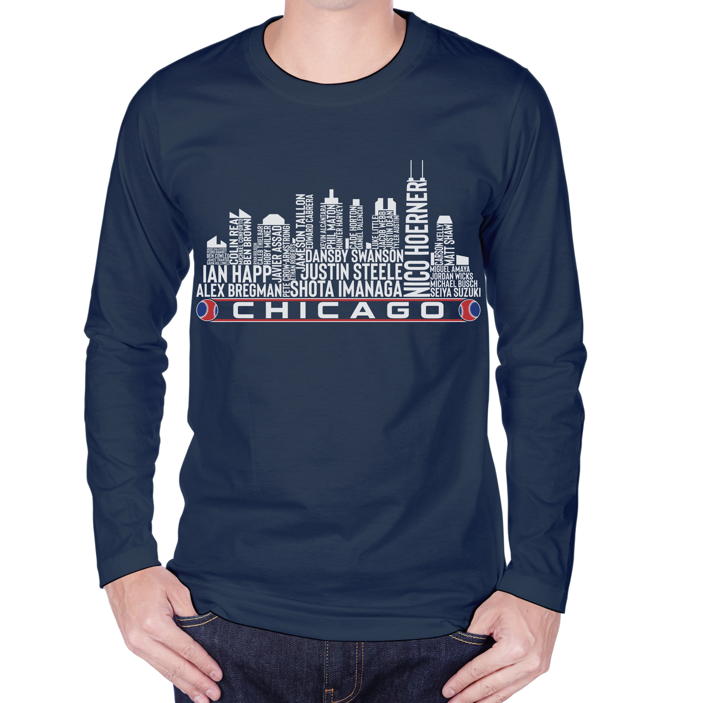 Chicago Baseball Team Current Roster Chicago City Skyline Shirts