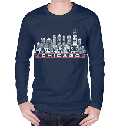 Chicago Baseball Team Current Roster Chicago City Skyline Shirts