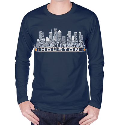 Houston Baseball Team Current Roster Houston City Skyline Shirts