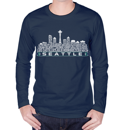 Seattle Baseball Team Current Roster Seattle City Skyline Shirts