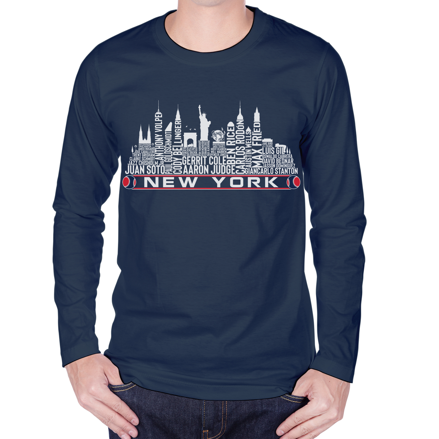 New York Baseball Team Current Roster New York City Skyline Shirts