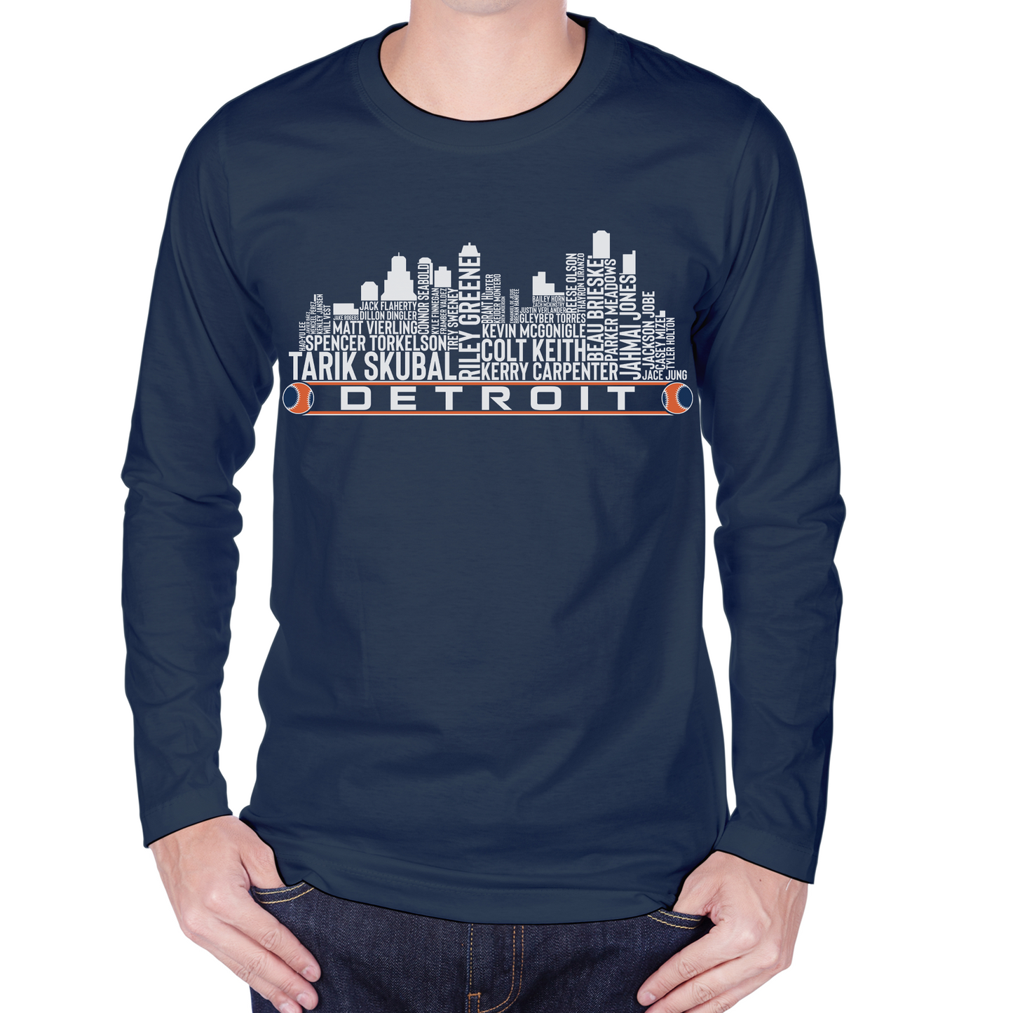 Detroit Baseball Team Current Roster Detroit City Skyline Shirts
