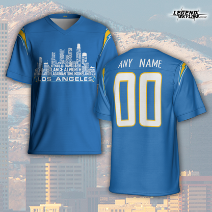 Los Angeles C Jersey Custom Football Greatest Of All Time Team Legends Los Angeles City Skyline Jersey Shirt Personalized Embroidery Name Number