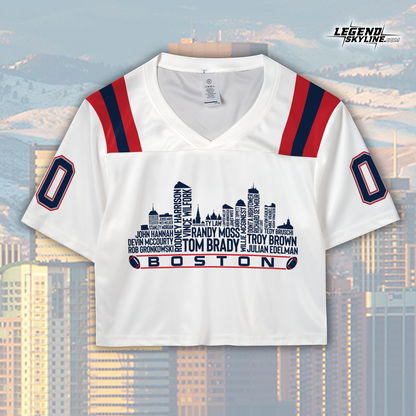 New England Jersey Custom Football Greatest Of All Time Team Legends Boston City Skyline Jersey Shirt, Personalized Embroidery Name Number